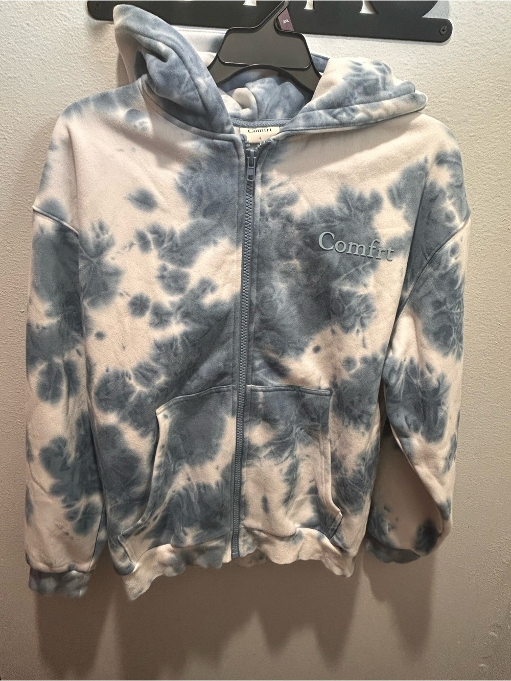 Kids' Comfort Zip Hoodie in Blue Tie-Dye